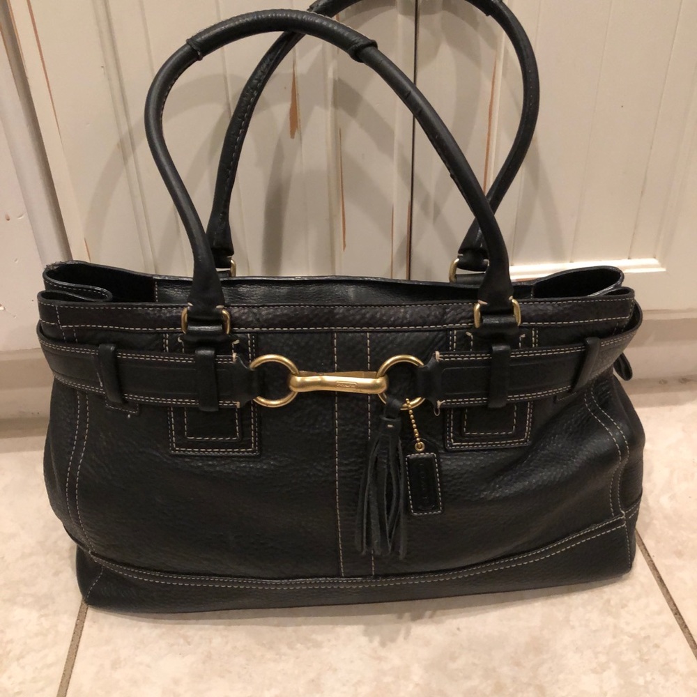 Coach Black Leather Handbag